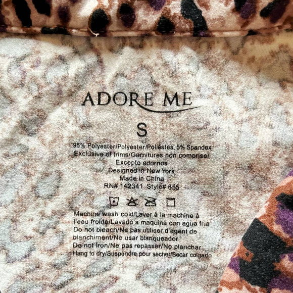 Adore Me Cheetah Print Shirt & Pants Pajama Set Womens Size S - Picture 5 of 11